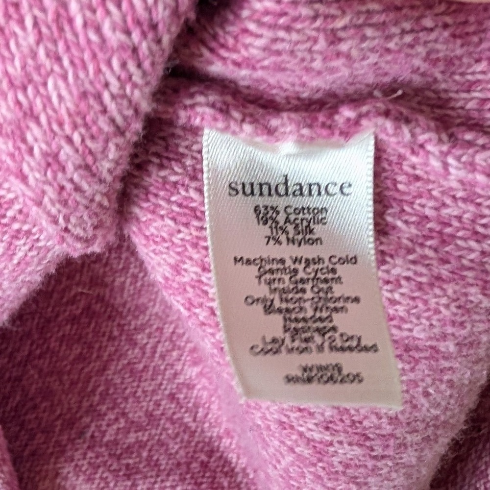 Sundance Women's Homestead Henley Sweater Pink Silk Blend Knit Top- Size S - Picture 7 of 7